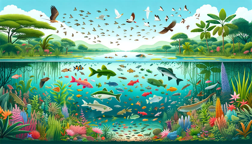 たくさんの生き物が生息するトンレサップ湖