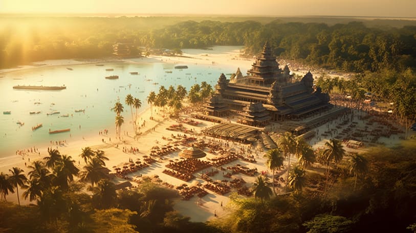 ペンションが並ぶカンボジアのビーチリゾート-3